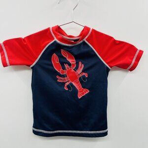 Gymboree Baby Boys Size 12-18 Months Lobster Print Swim Shirt Rash Guard 1553